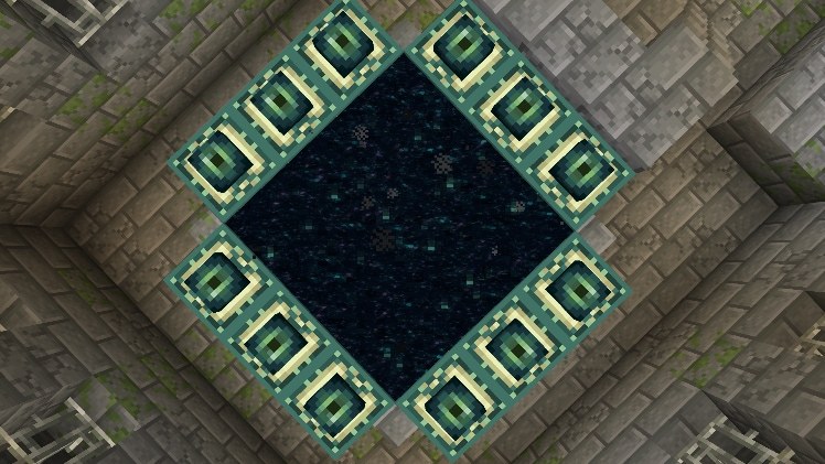 Activated End portal with all 12 frame blocks holding eyes of ender