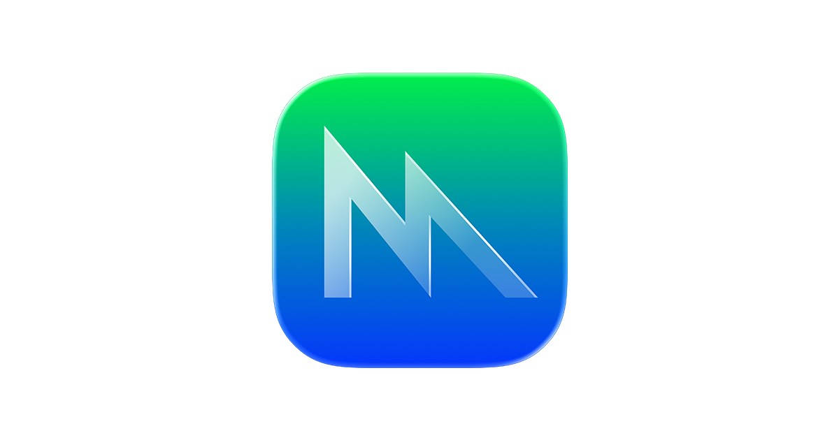 Apple Metal app icon with a white M on a green-blue gradient