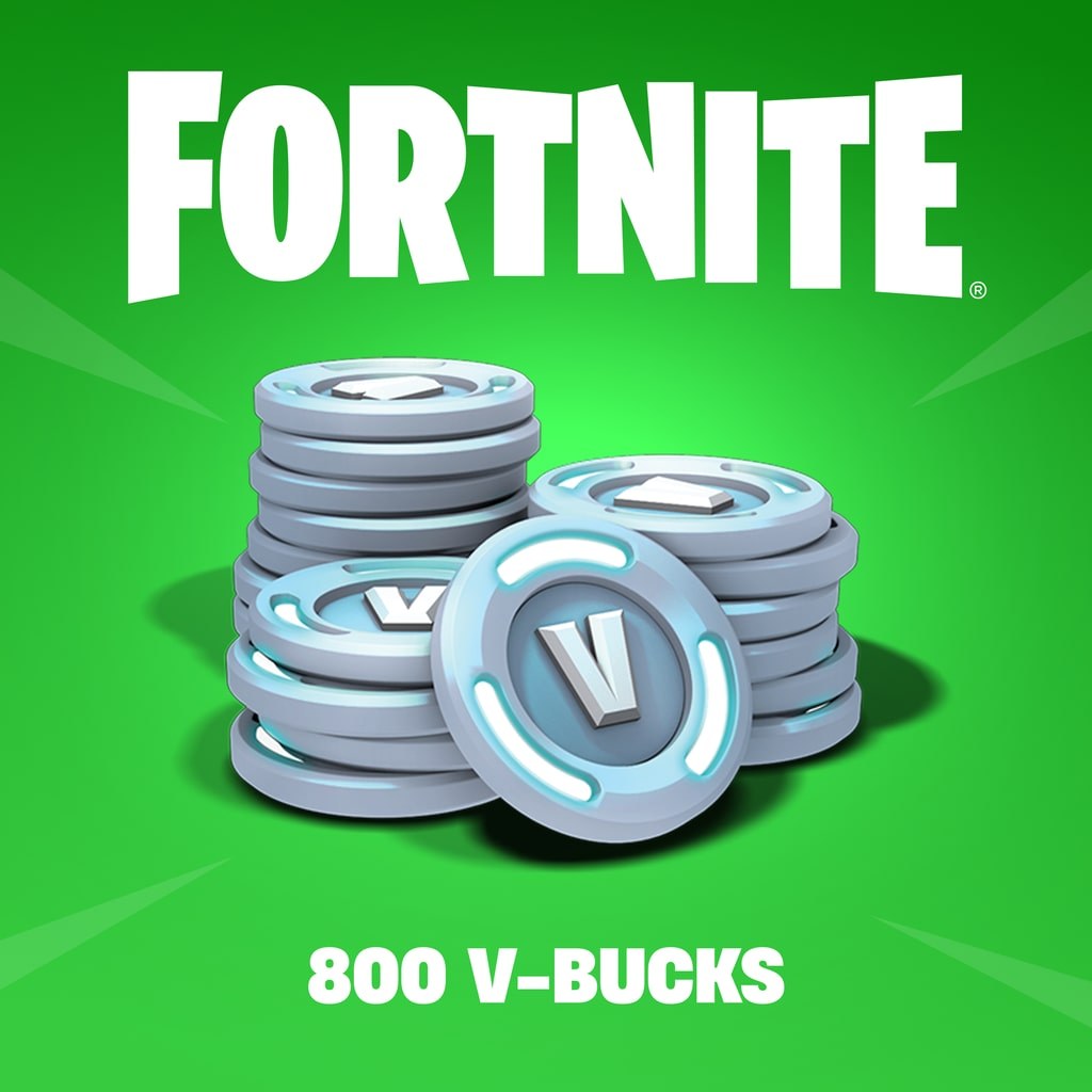 Fortnite 800 V-Bucks pack art showing a stack of silver coins