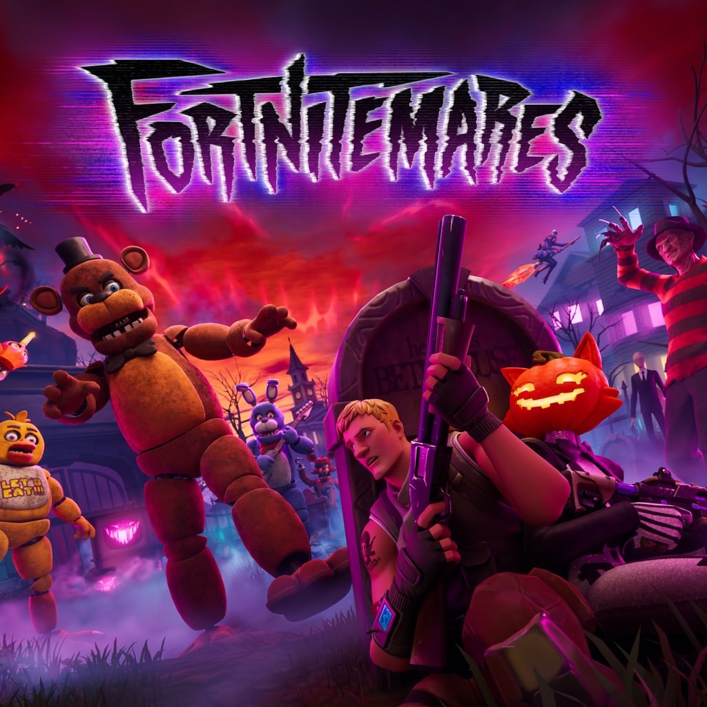 Fortnitemares key art with Fortnite characters and a glowing jack-o'-lantern