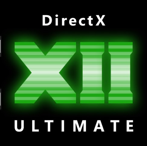 Green DirectX XII Ultimate logo on a black background