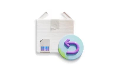Microsoft Store return icon of a taped parcel with a return arrow
