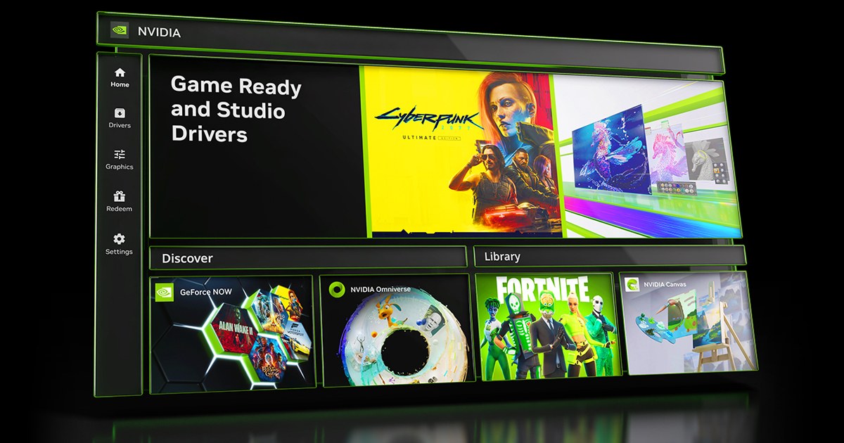 NVIDIA app window with a Game Ready and Studio Drivers banner