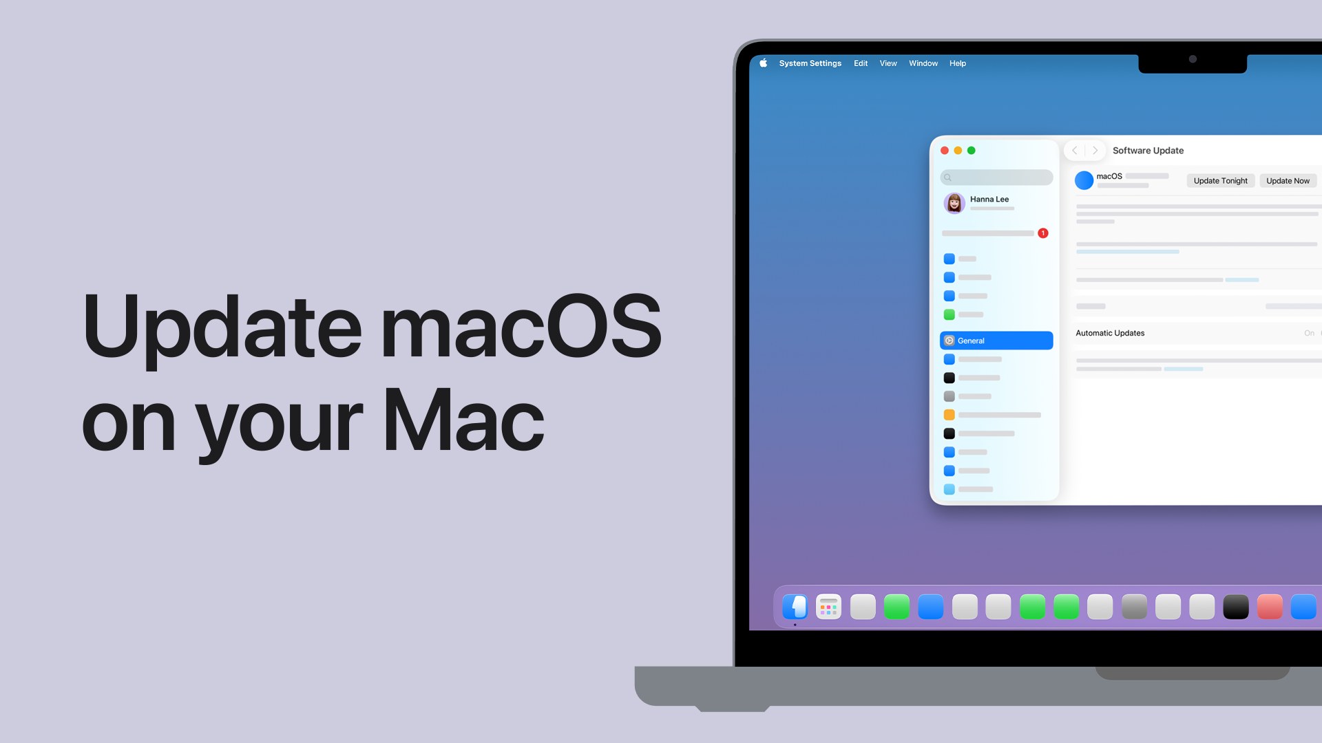 Software Update in macOS System Settings with an Update Now button