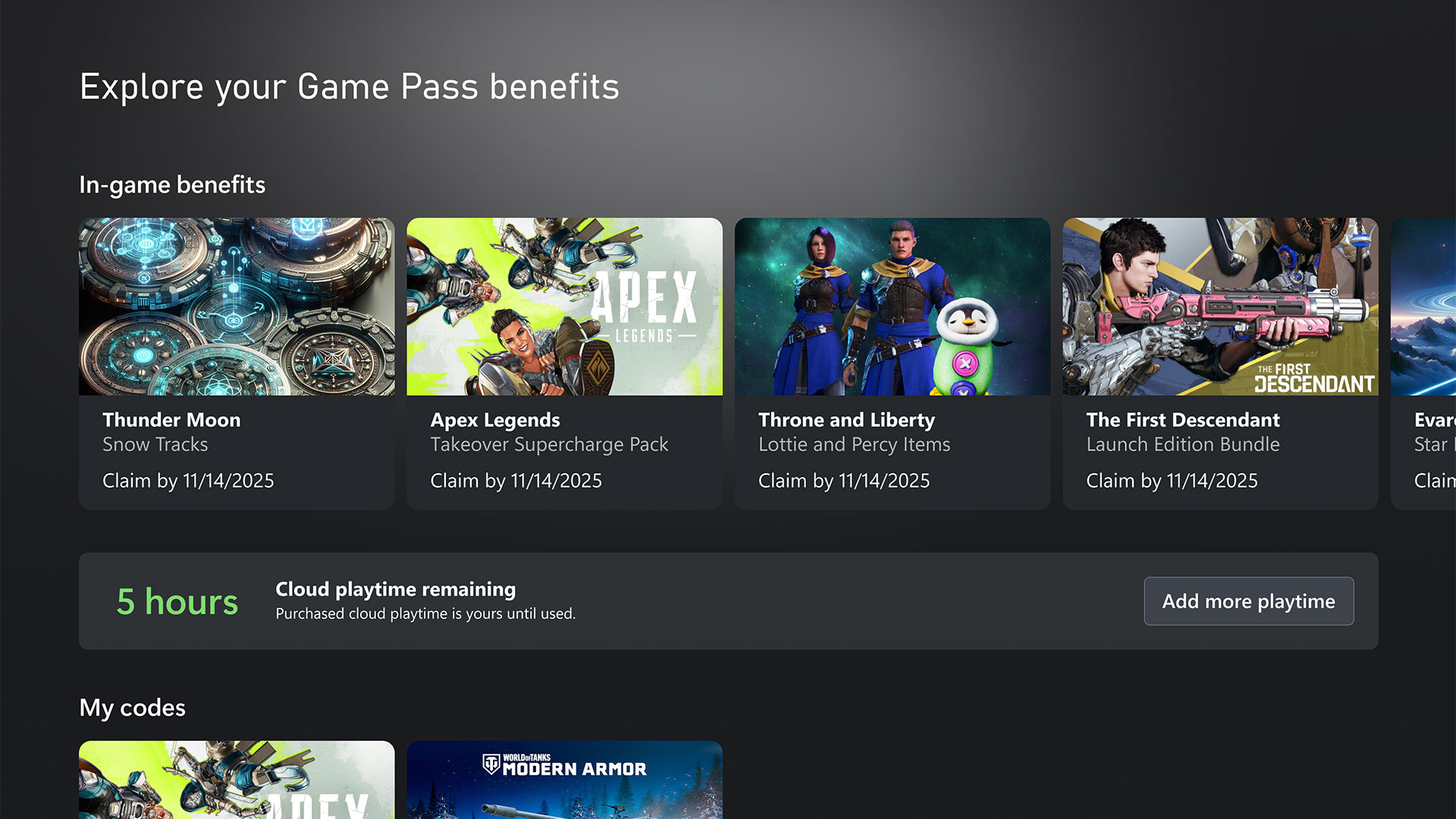 Xbox Cloud Gaming playtime hours key art