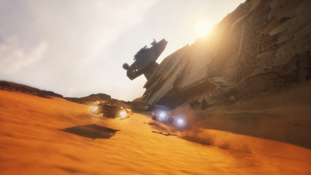 STAR WARS: Galactic Racer gameplay showing a racer in the Outer Rim