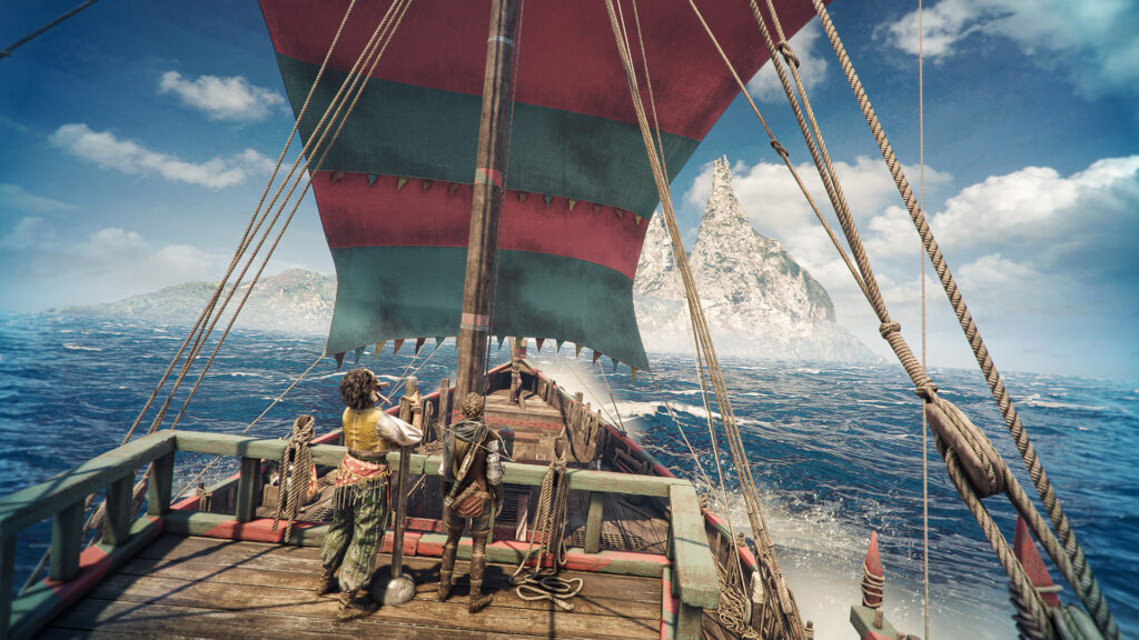 A Plague Tale: Requiem characters on the deck of a sailing boat
